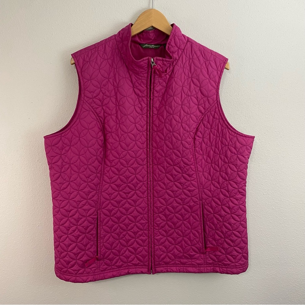 Eddie Bauer Pink Quilted Full Zip Vest Women’s XXL